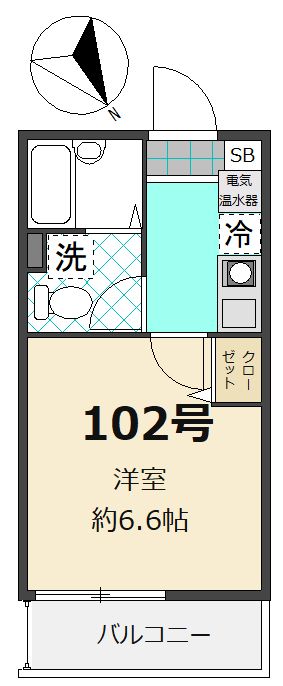 コンフォート由比ヶ浜 102号室 間取り