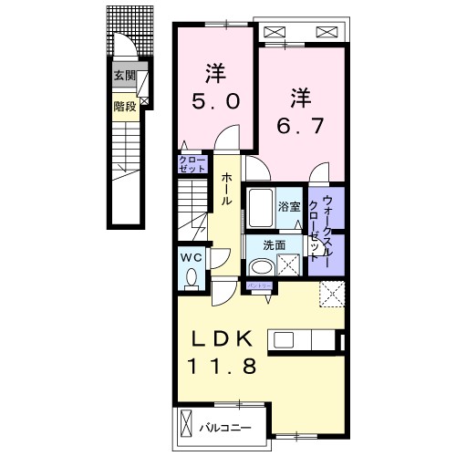 ラミーナⅠ 202号室 間取り