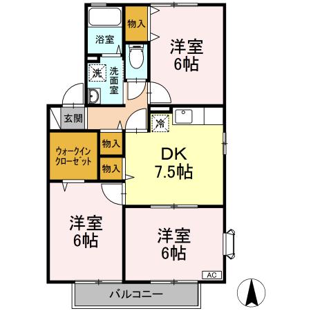 グランドスクエア B 201号室 間取り