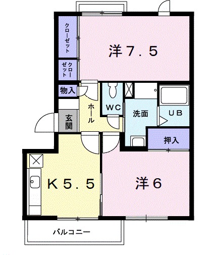 カターラ山口 301号室 間取り