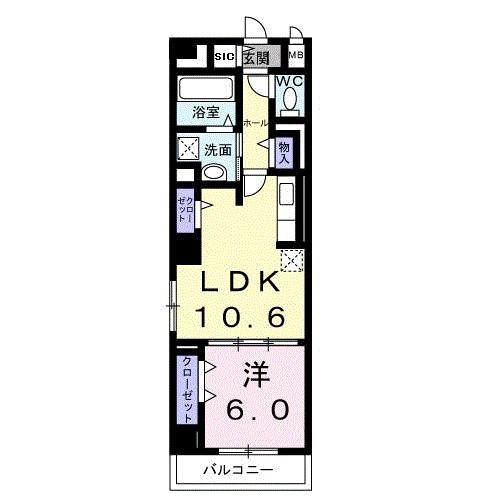 ディアコート本厚木 206号室 間取り