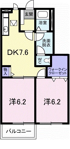 パルティールⅡ 102号室 間取り