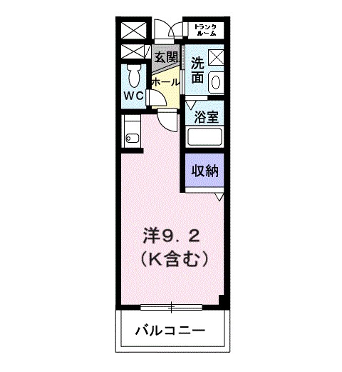 ツインスターＢ 205号室 間取り