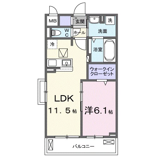 ブライトリーフ 105号室 間取り