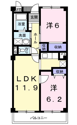サザンテラス 304号室 間取り
