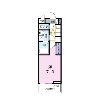 サウスⅡ 104号室 間取り
