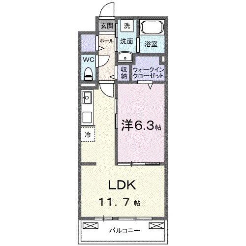ブライトリーフ 303号室 間取り