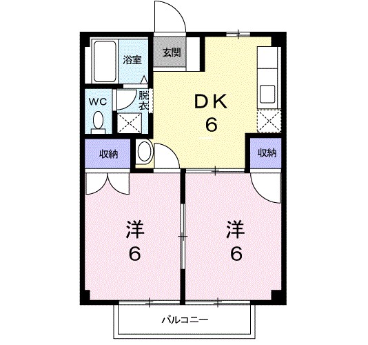 プラムハイツB 204号室 間取り