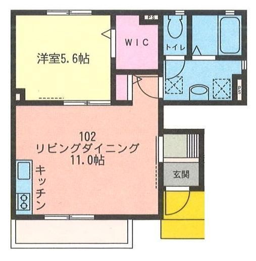 ハーモニー湘南 102号室 間取り