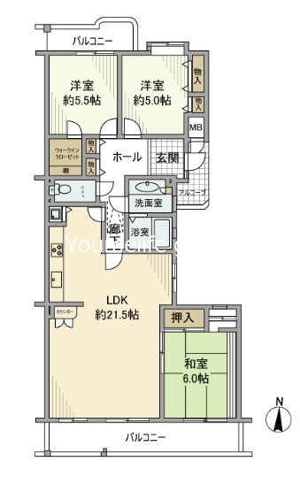 ベルブリーズ森の里第四号棟 502号室 間取り