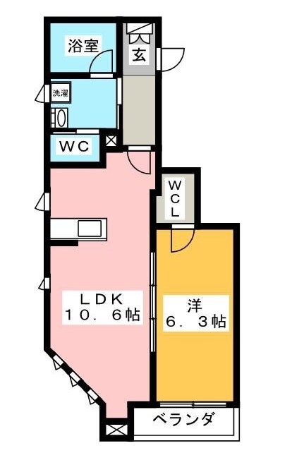 セレニティ 201号室 間取り