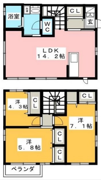 譲原貸家 間取り