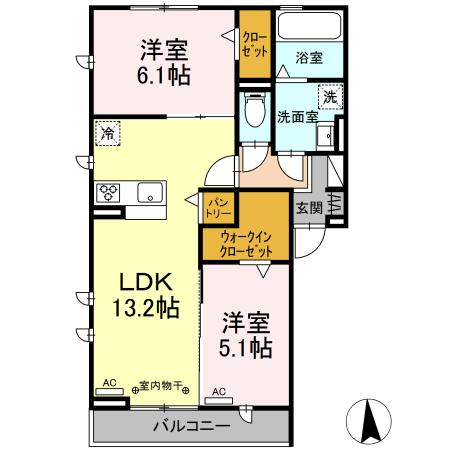 ManoirBlancⅡ 301号室 間取り