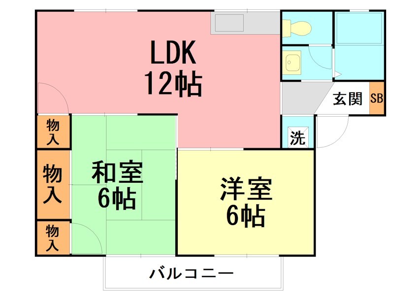 シャトレー森戸 201号室 間取り