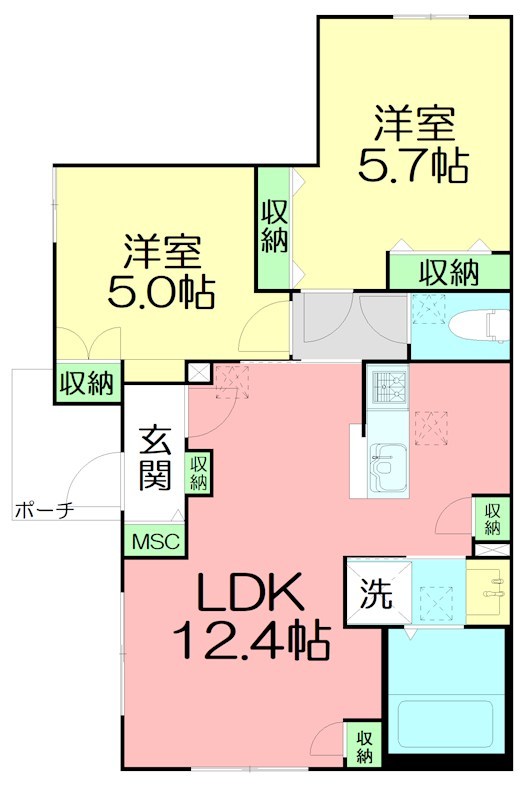 MAISON QUATTRO 102号室 間取り
