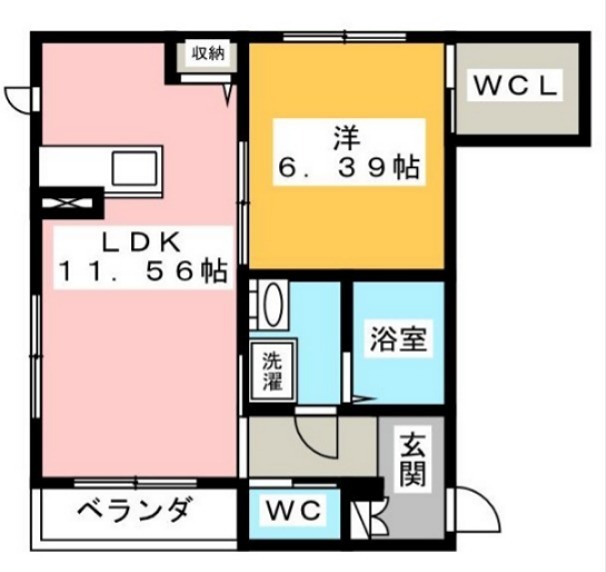 花布亜 101号室 間取り