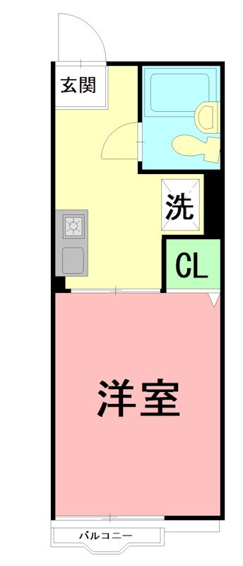 シティハイムナカザト  201号室 間取り