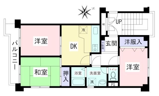 ライオンズマンション桜ヶ丘 204号室 間取り