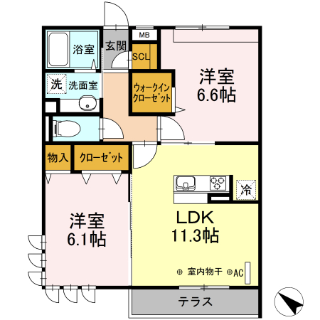 エクレール原宿 107号室 間取り