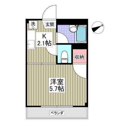 リエス伊勢原 202号室 間取り