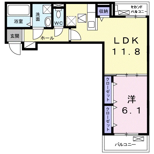 グレイスＢ 102号室 間取り