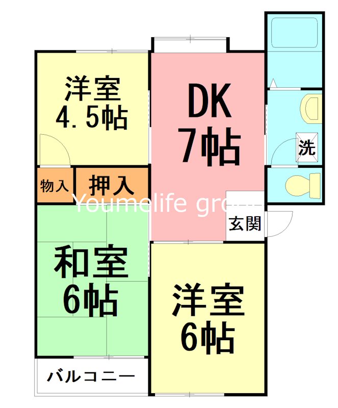 リバティーハイツⅠ 202号室 間取り