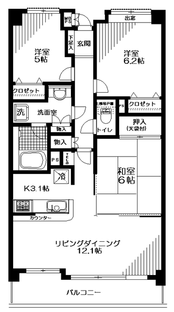 日神パレステージ辻堂 506号室 間取り