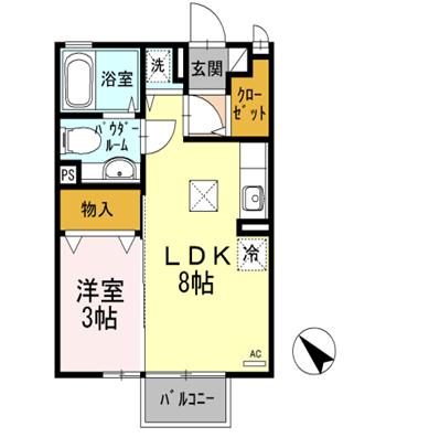 シャトレーあしがら 101号室 間取り