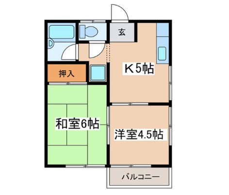 ハイツ岩田 201号室 間取り