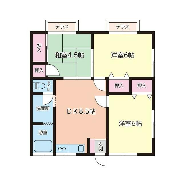 カワイハイツ 103号室 間取り