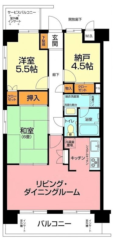 グリーンピア西湘 401号室 間取り