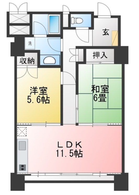 フジタ第6箱根山マンション 604号室 間取り