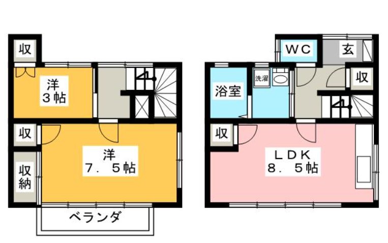 太田テラス 2号室 間取り