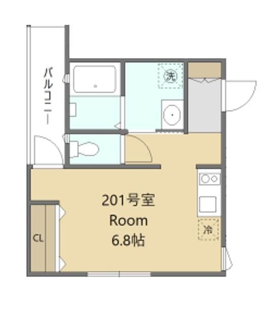 Ｔｈｅ　Ｋｕｇｅｎｕｍａ　Ｇａｔｅ 201号室 間取り