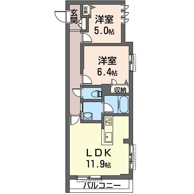 フロントマーレ湘南 201号室 間取り