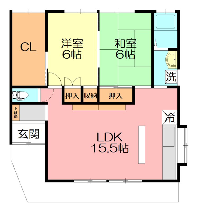 曾屋　平屋貸家 間取り
