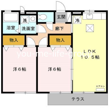 リヴェール文 101号室 間取り