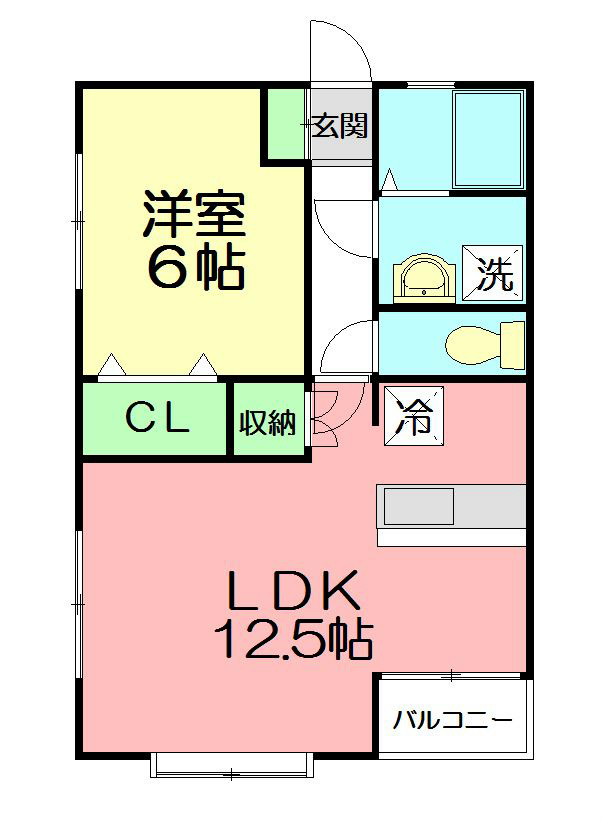 グリーンライフＡ棟  201号室 間取り