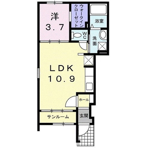 フェリーチェ鎌倉 101号室 間取り