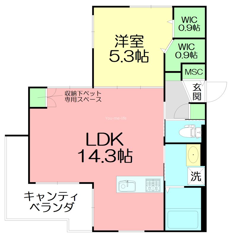 Ｍａｉｓｏｎ　ｌａ　ｂｅｌｌ　ｍｅｒ  301号室 間取り