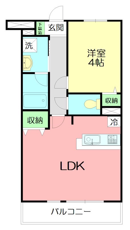 長塚ハイツ 102号室 間取り