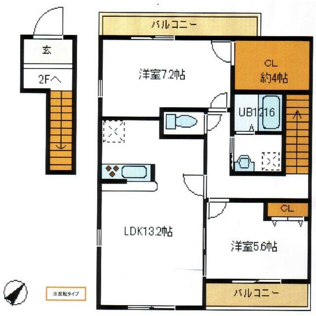 アンソレイユ 203号室 間取り