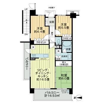 サーパス鴨宮 401号室 間取り
