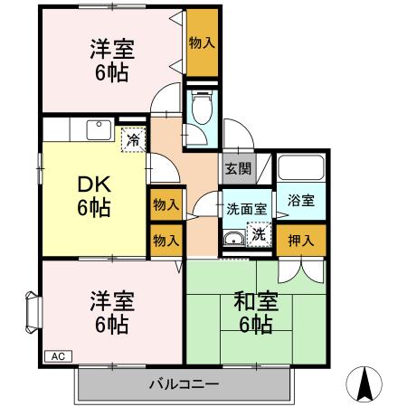 グランドスクエア　C 203号室 間取り