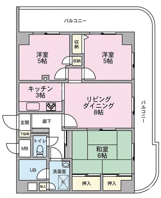 クレール湘南 507号室 間取り