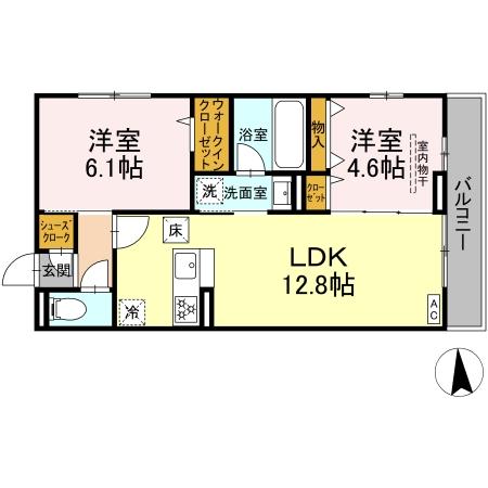 上飯田SS計画 A棟 101号室 間取り