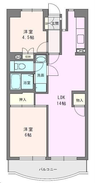 ボヌール秦野Ⅰ 505号室 間取り