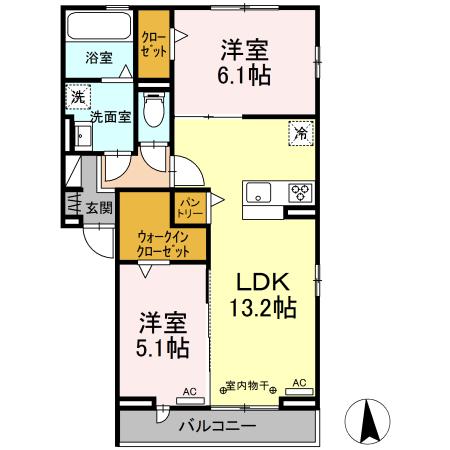 ManoirBlancⅡ 305号室 間取り