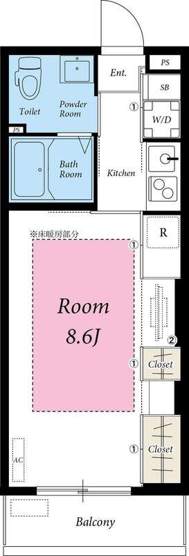 リブリ・平塚 303号室 間取り
