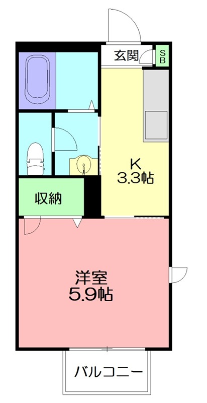 クーボットハウス 201号室 間取り